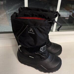 $50 Kamik waterproof snow boots Black size 2 unisex WORN ONCE